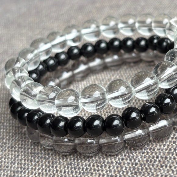 Glass Beaded Stretch Boho Bracelets - Set of 3 - Picture 2 of 3